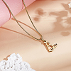 1pc Brass Chain & 304 Stainless Steel Letter Pendant Necklaces NJEW-LP0001-40B-G-3