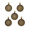 Tibetan Style Alloy Pendant Cabochon Settings X-TIBEP-Q045-048AB-NR-1