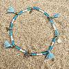 Bohemian Style Alloy Coin Charm Tassel Plastic Seed Beaded Stretch Anklets FS-WGB8A48-02-2