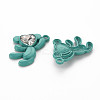 Spray Painted Alloy Rhinestone Pendants PALLOY-Q433-033D-RS-2