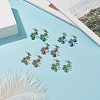 Glass Beaded Butterfly Dangle Stud Earring EJEW-JE05135-2