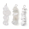 Gradient Color Natural Quartz Crystal & Natural Howlite & White Moonstone Chip Beaded Pendants PALLOY-JF02791-01-1