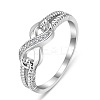 Brass & Clear Cubic Zirconia Finger Rings for Women FS-WGA713C-03-3