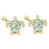 Brass Micro Pave Sky Blue Cubic Zirconia Pendants CU-CBA6938-05G-02-1