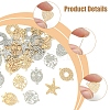 40Pcs 10 Styles Rack Plating Brass Hollow Out Connector Charms KKC-FS0001-03-3