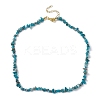 Natural Apatite Chip Beaded Necklace NJEW-JN04616-15-4