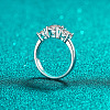 Rhodium Plated 925 Sterling Silver Pave 7A Cubic Zirconia Finger Rings WG3C802-25-3