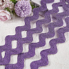 10 Yard Metallic Polyester Wavy Fringe Trim Ribbon SRIB-GF0001-38O-4