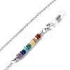 Natural & Synthetic Mixed Gemstone Disc Beaded Eyeglasses Chains AJEW-EH00392-3