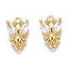 Brass Micro Pave Clear Cubic Zirconia Charms ZIRC-O035-24G-1