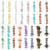 32Pcs 16 Styles Natural Chip Gemstone Beaded Connector Charms PALLOY-GO00060-1