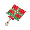 Christmas Gift Box Glass Seed Pendant Decoration HJEW-JM02107-4