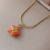 Vintage 304 Stainless Steel Enamel Double-Sided Star Pendant Necklaces for Women SX6547-4