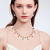 Brass Butterfly & Rhinestone Diamond Charms Bracelet Bib Necklace DIY Making Kit DIY-WR0004-17-7