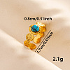 Round Synthetic Turquoise Finger Rings SA1153-6-2
