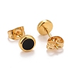 304 Stainless Steel Enamel Stud Earrings EJEW-B009-09G-01-2