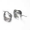 Oval 304 Stainless Steel Multi-Layered Hoop Earrings EJEW-N041-04-1