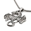 Alloy Dragon Pendant Necklace with 201 Stainless Steel Box Chains NJEW-D053-01AS-2