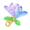 6Pcs 6 Colors Flower Acrylic Pendant Decorations HJEW-JM02719-02-5