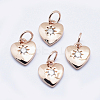 Brass Micro Pave Clear Cubic Zirconia Charms ZIRC-J040-09RG-NR-1