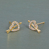 Elegant Cupid Heart Brass Stud Earrings AJ1399-3