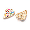 Rack Plating Alloy Enamel Pendants PALLOY-T091-15B-2