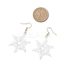 304 Stainless Steel Glass Seed Beads Snowflake Dangle Earrings EJEW-MZ00537-6