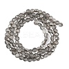 Faceted Flat Round Frosted Crystal Glass Beads Strands GLAA-F007-A03-2