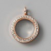 Alloy Crystal Rhinestone Locket Pendants FIND-WH0061-50A-RG-1
