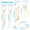 4Pcs Long Chain Tassel Drop Cuff Earrings with Imitation Pearl EJEW-KS0001-04-2