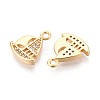 Brass Micro Pave Cubic Zirconia Charms KK-N263-111G-2
