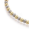 Adjustable Brass Beaded Slider Bracelets for Women BJEW-T022-17G-4