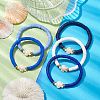 5Pcs 5 Colors Handmade Polymer Clay Disc Beaded Stretch Bracelets BJEW-JB10259-01-2