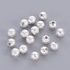 Brass Textured  Round Beads X-KK-EC247-S-NF-1