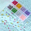 560Pcs 8 Colors Frosted Spray Painted Glass Beads Strands GLAA-YW0001-39-5