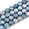 Dyed Synthetic Fossil Beads Strands G-T139-8mm-66G-1