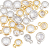 24Pcs 4 Colors Brass Cubic Zirconia Pendants KK-BC0013-59-1