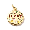 Rack Plating Brass Micro Pave Cubic Zirconia Pendants KK-M230-36G-3