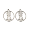 201 Stainless Steel Laser Cut Pendants STAS-P428-10P-03-1