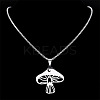 201 Stainless Steel Hollow Moon Star Mushroom Pendant Necklaces for Women LS-NJEW-K283-34P-2