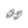 304 Stainless Steel Pave Clear Cubic Zirconia Rectangle Links Connector Charms STAS-F322-13P-2