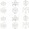 12Pcs 6 Style 201 Stainless Steel Pendants STAS-UN0020-22P-1