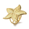 Ion Plating(IP) 304 Stainless Steel Starfish Open Cuff Rings for Women RJEW-Z053-10G-1