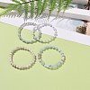 4Pcs 4 Style Natural & Synthetic Mixed Gemstone & 304 Stainless Steel Beaded Stretch Bracelets Set for Women BJEW-JB09116-5