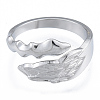 Non-Tarnish 304 Stainless Steel Leaf Cuff Rings RJEW-N038-125P-2