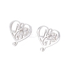 Tarnish Resistant Heart with Musical Note 304 Stainless Steel Stud Earrings for Women EJEW-Z017-09P-1