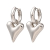 Heart Brass Hoop Earrings EJEW-D322-12P-01-4