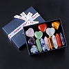 14Pcs Chakra Heart & Hexagonal Prism Mixed Natural Gemstone Healing Stones Set X1-PW-WG55180-01-1