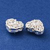 Brass Micro Pave Clear Cubic Zirconia Beads KK-S389-20S-2