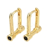 Brass Micro Pave Cubic Zirconia Lock Hoop Earrings EJEW-B146-01G-4